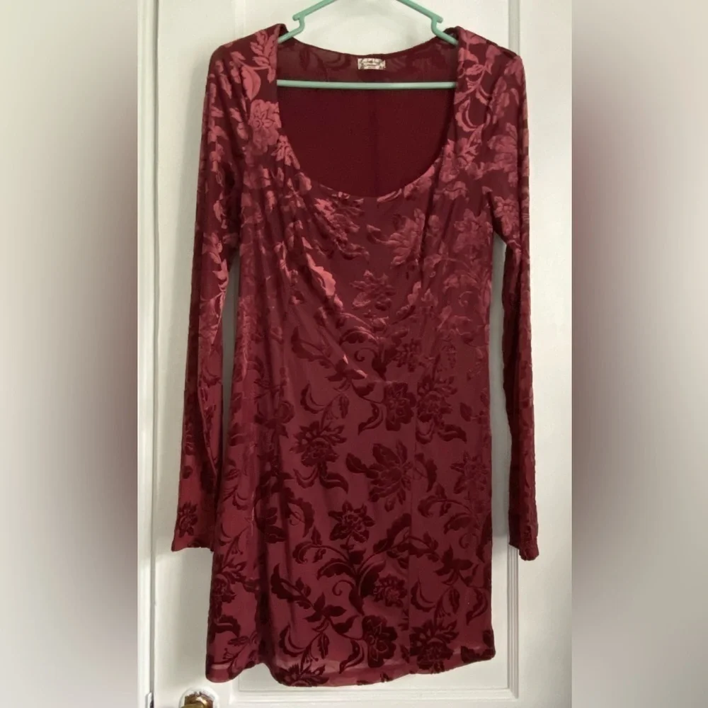 Free People Lotta Love Velvet Slip Mini Dress Lined small